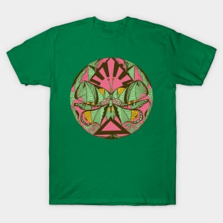 Pink Mint Sunrise Abstract Butterfly T-Shirt